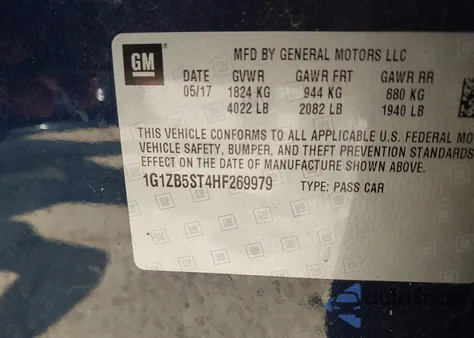 2017 Chevrolet Malibu Ls from USA, damaged, VIN 1G1ZB5ST4HF269979